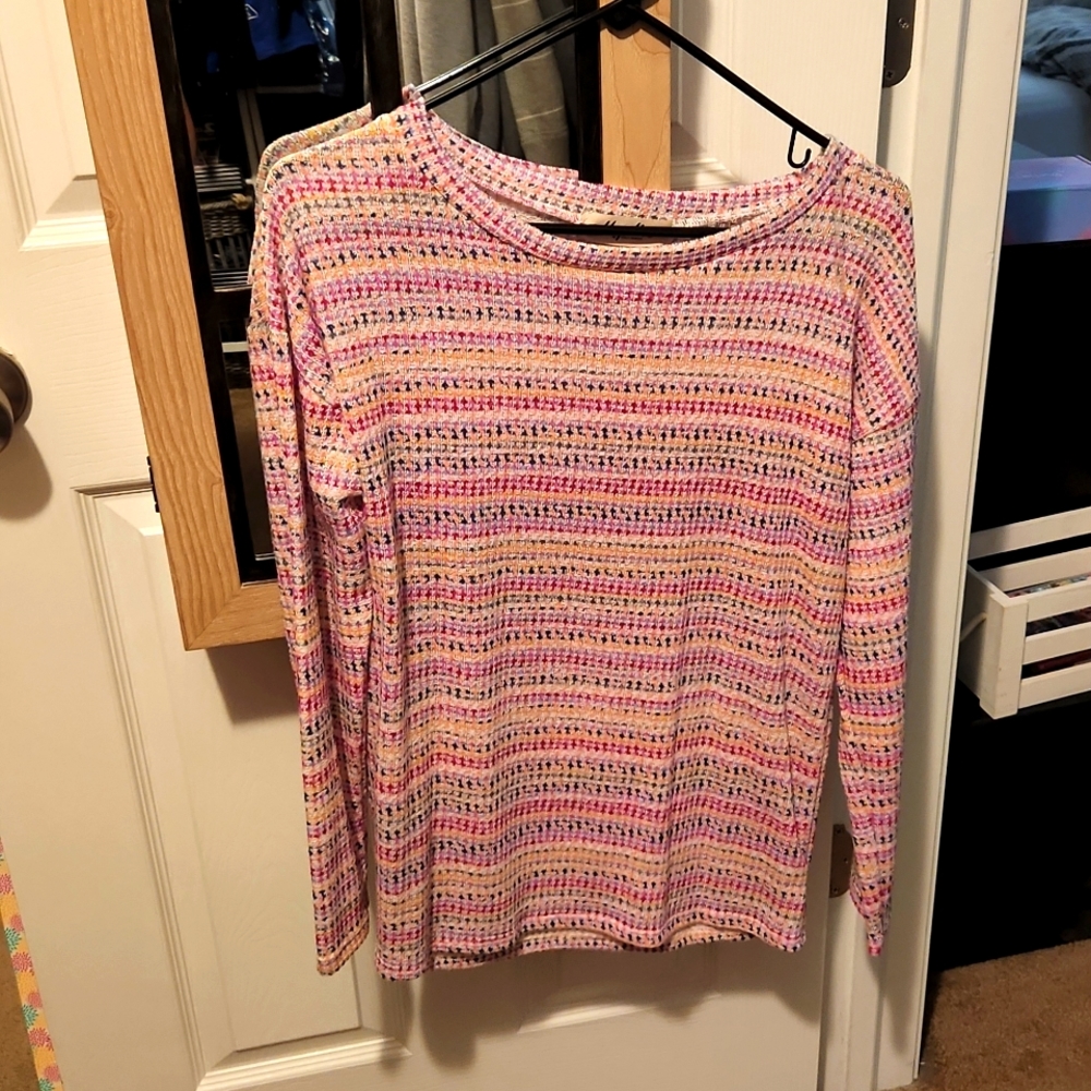 Waffle knit long sleeve tee